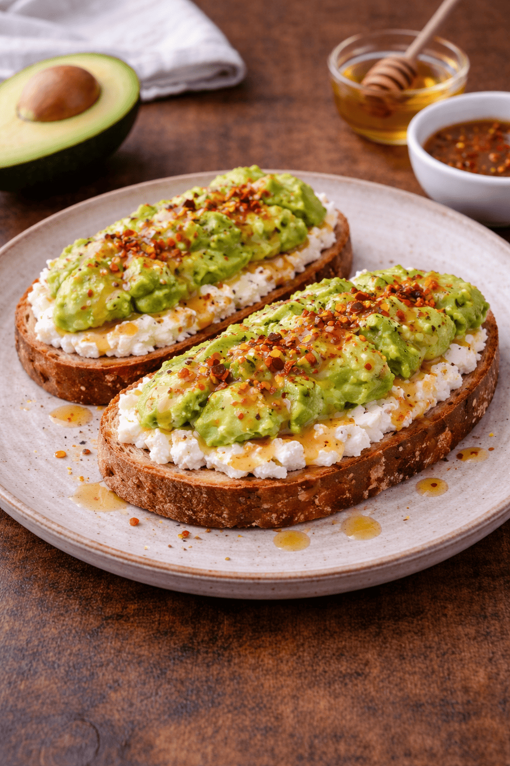 Avocado Toast met Cottage Cheese & Chili-olie