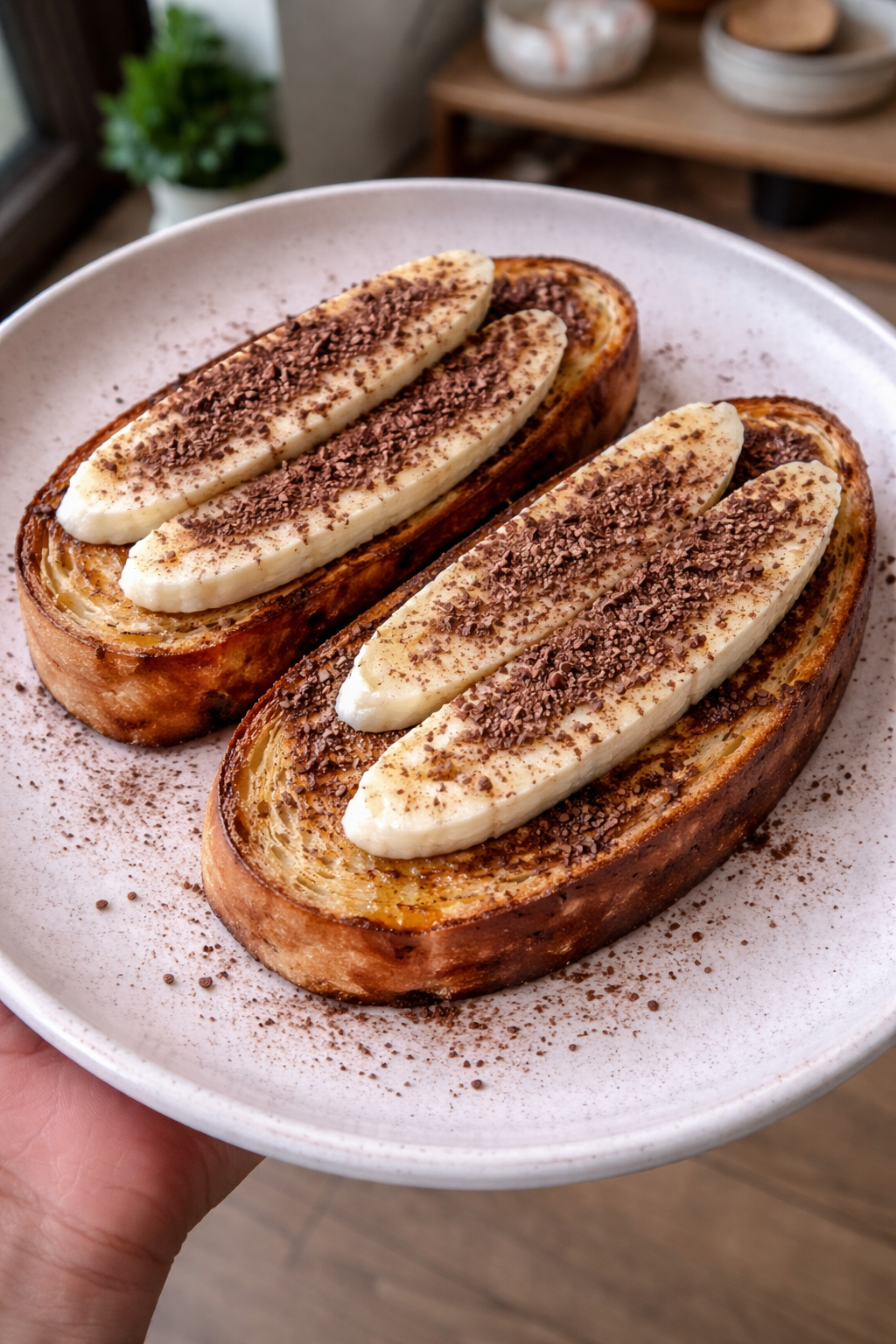Banaan chocolade toast
