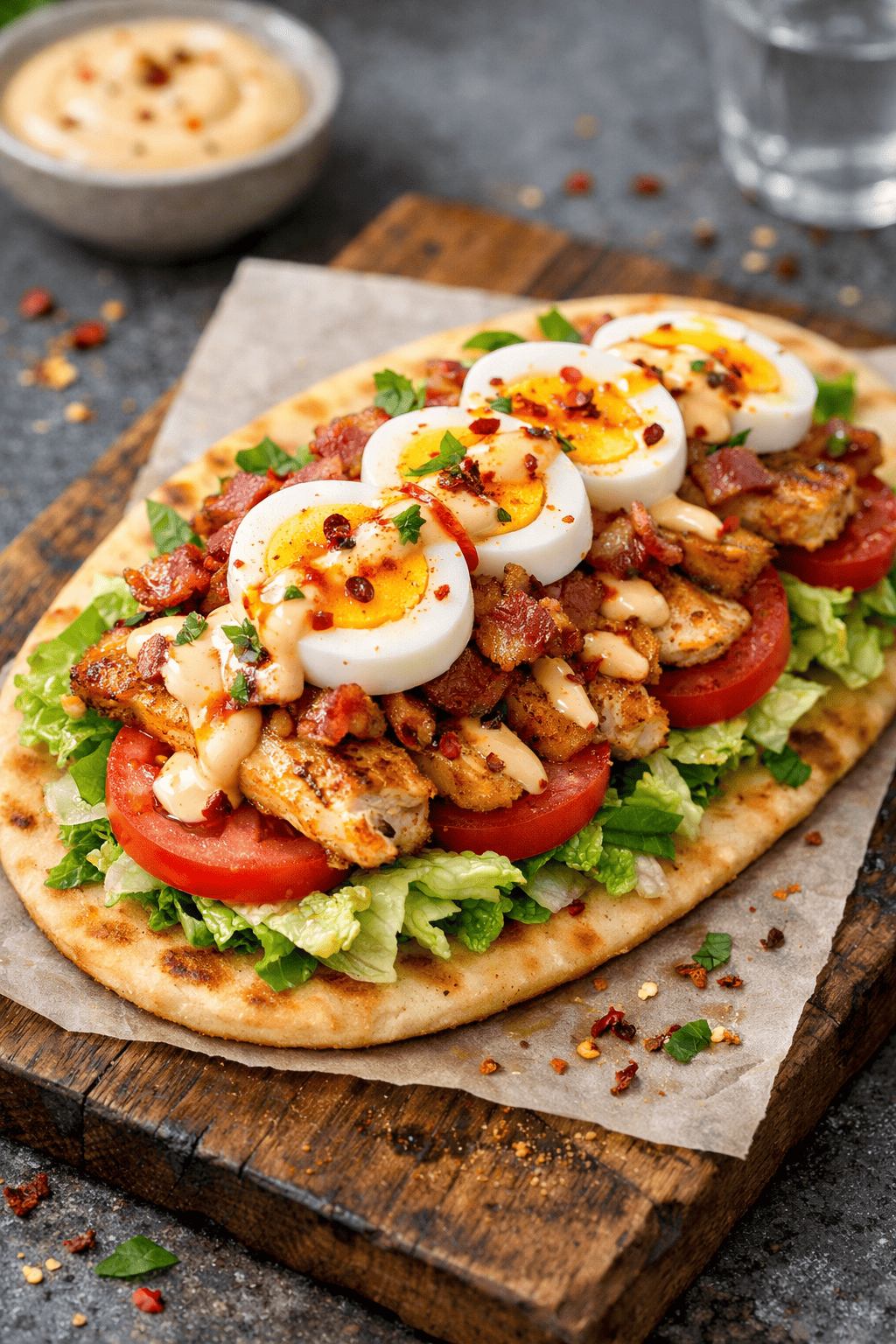 Pittige Crispy Chicken Flatbread
